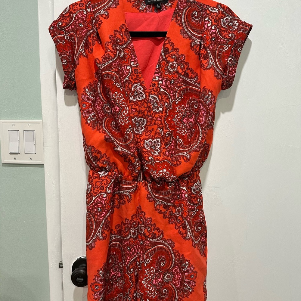 Banana Republic Red Paisley Romper